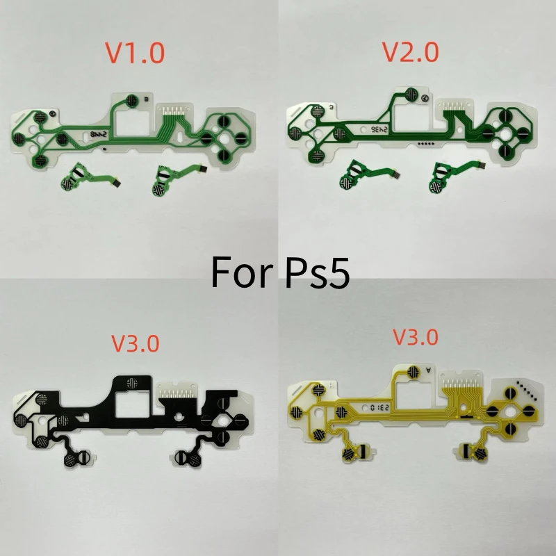 5 pçs/lote substituição original para ps5 filme condutor v1.0 2.0 3.0 jogo almofada controlador botão cabo flexível fita v1 v2 v3