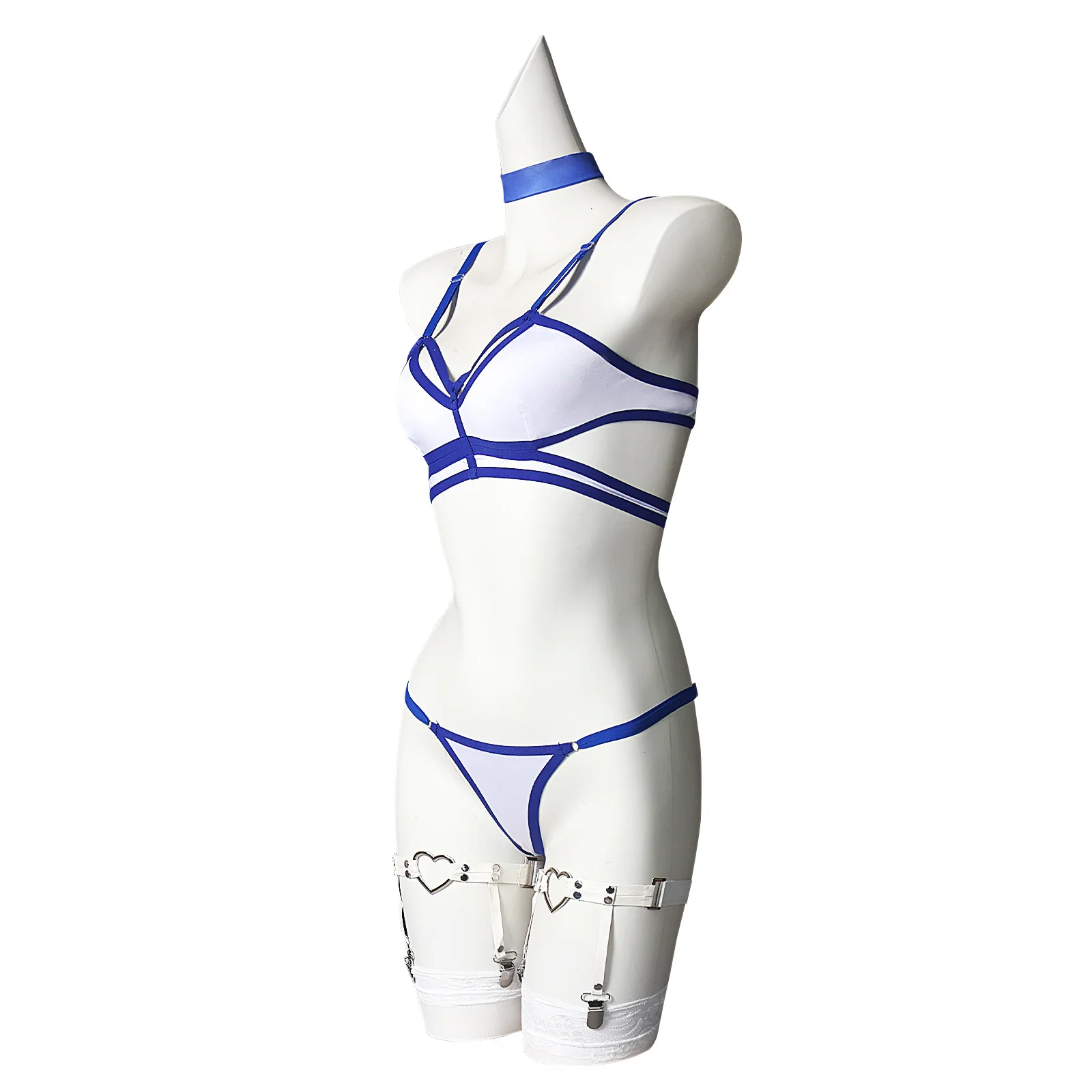 

Spirit Butterfly Marvel Compete Women's Blue And White Swimsuit Cos Suit Bikini Game Character Performance Suit COS Suit