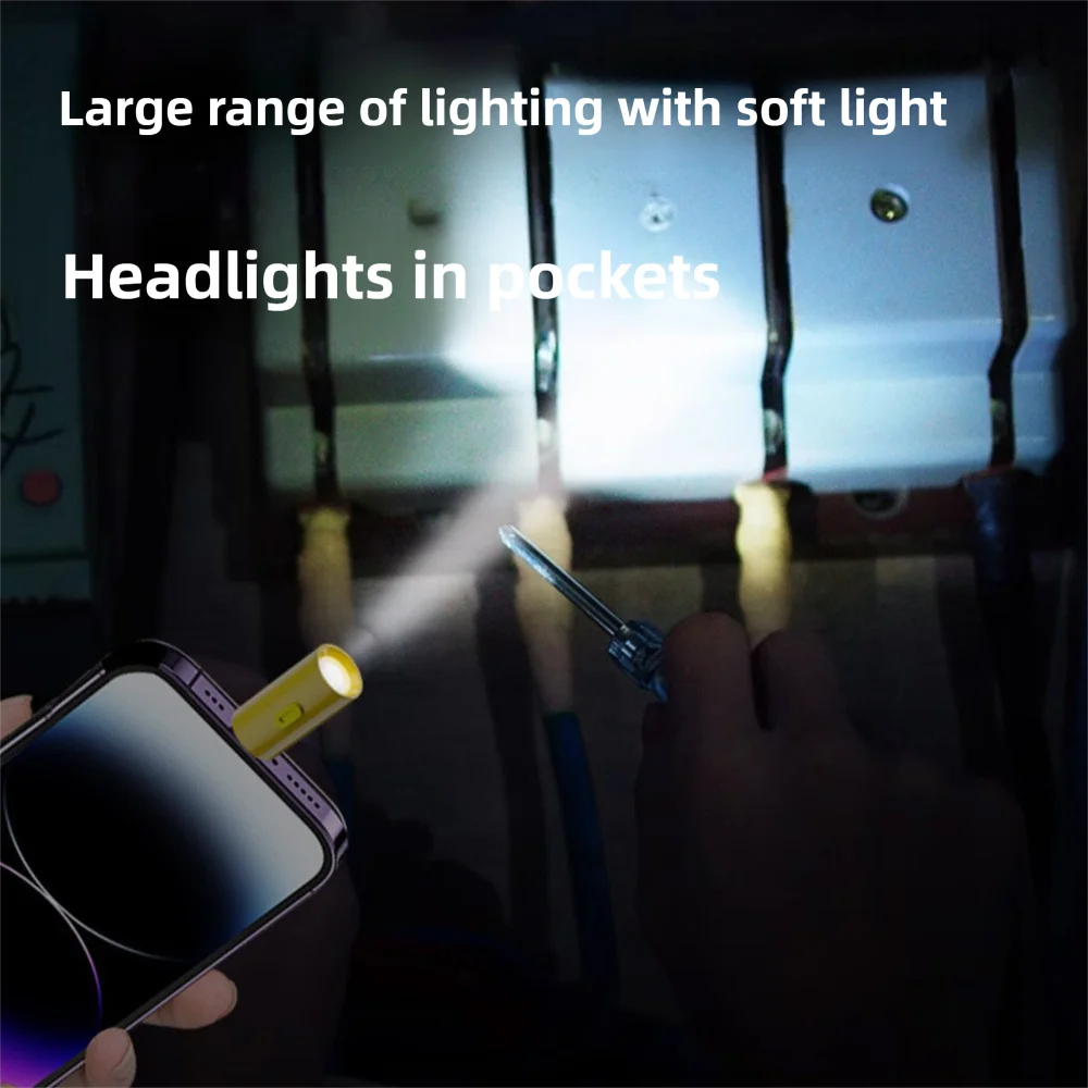 230 High Lumens Type-C Mini Flashlight with Lanyard Portable LED Flashlight Plug and Play USB C Emergency Lamp Outdoor Lighting