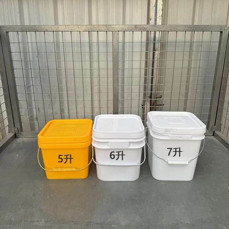Thickened Square Plastic Bucket with Lid for Fishing Outdoor Use New Condition Packaging Bucket Family Personal Cleaning Tools