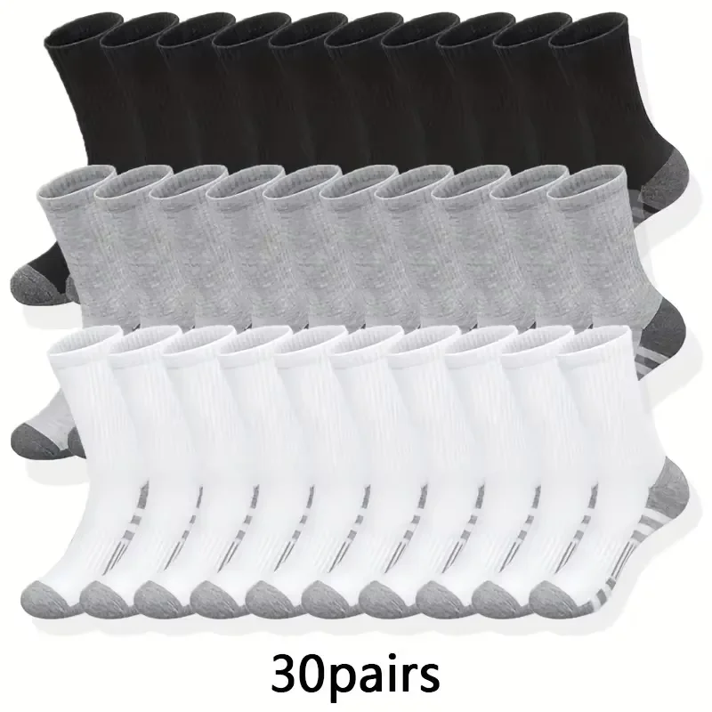 Men's Running Socks 10/30 Pairs Soft Comfortable Summer Sweat Wicking Breathable Basketball Sports Socks for Active Lifestyle