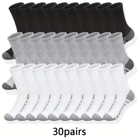 10/30 Pairs of High-Quality Soft and Comfortable Men's Running Socks Summer Sweat Wicking and Breathable Basketball Sports Socks