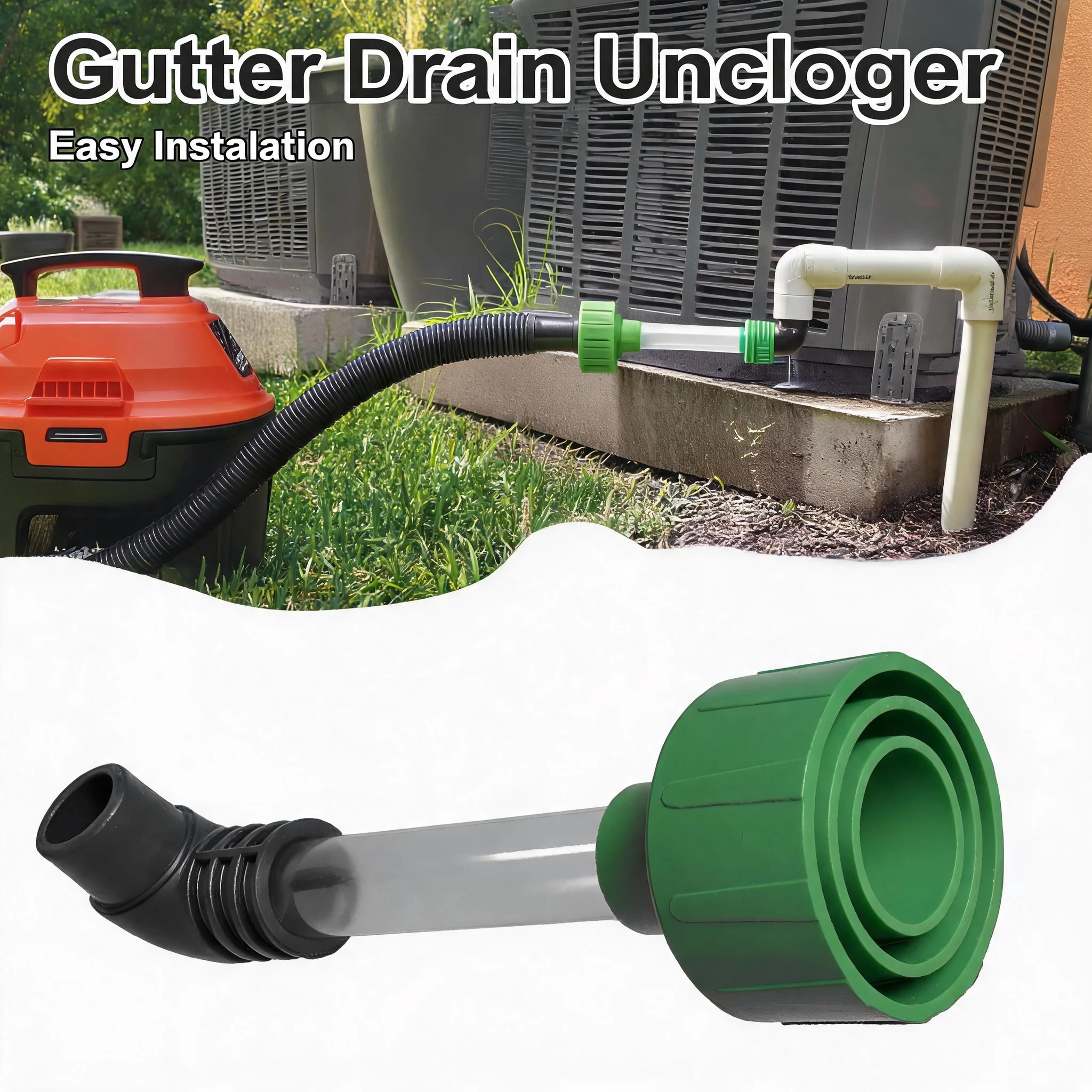 Efficient Air Conditioning Drain Pipe Unclogger For HVAC PVC Pipes Condensate Adapter Drain Clog Remover Tool For Home