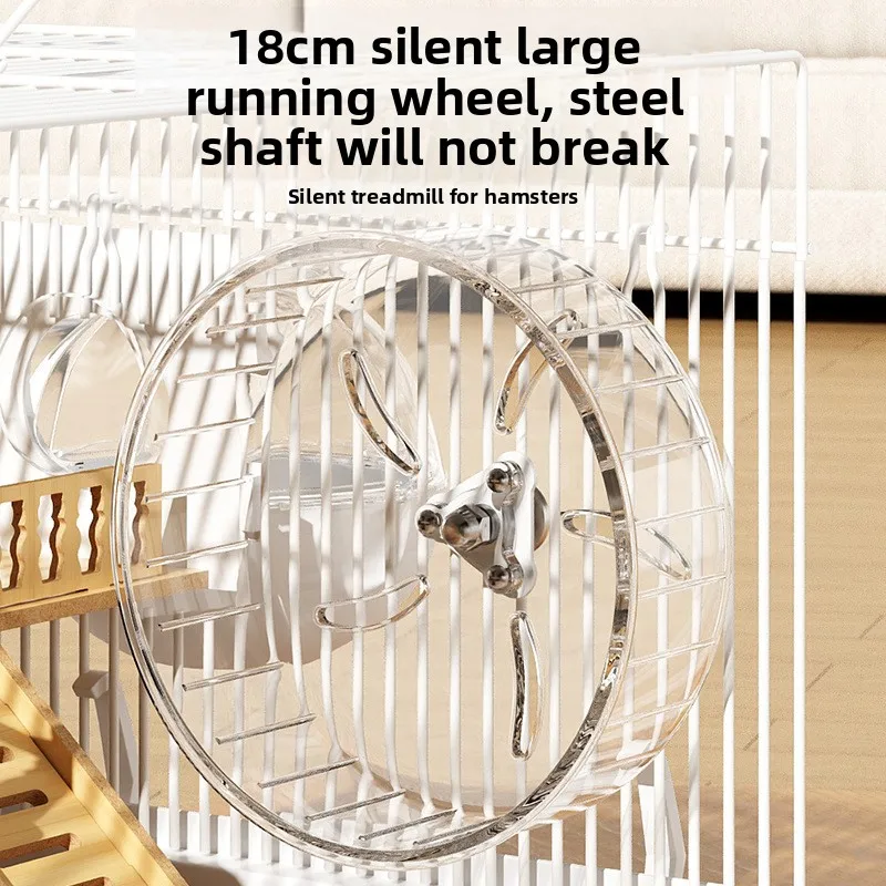 60cm Large Acrylic Hamster Cage with Full View Design Premium Syrian Hamster Villa Removable Tray & Exercise Wheel Breeding Box view 3