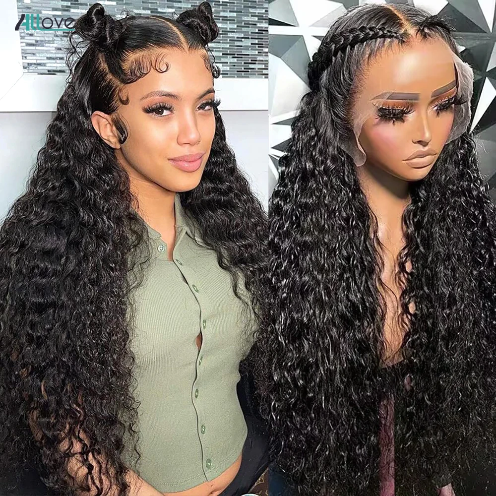 

Allove 30 Inch Water Wave Full Lace Human Hair Wigs 13x6 Lace Frontal Wig Pre Plucked Brazilian Remy Wigs For Women