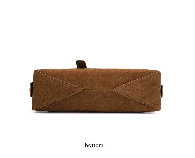 Aidanni Vintage Wildleder-Handtasche mit großem Fassungsvermögen, Neuheit 2026, Matte Rindsleder-Damentasche, Stilvolle Wurstform – Detail 12