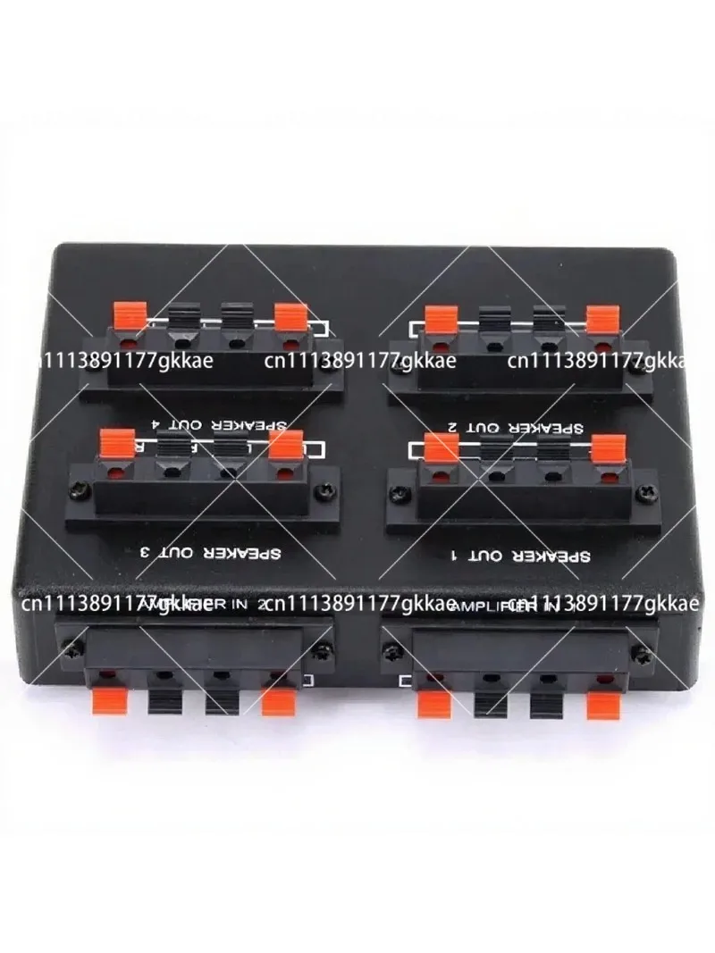 Mini 2-IN-4-OUT Stereo Audio Selector Amplifier Switcher Box Speaker Splitter Easy Install