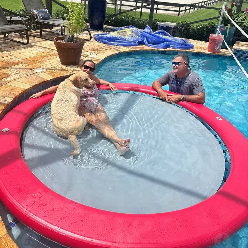 Customized PVC Inflatable Floating Beach Swimming Pool Sun Floating Bed Foldable Double Water Surface Deck Chair
