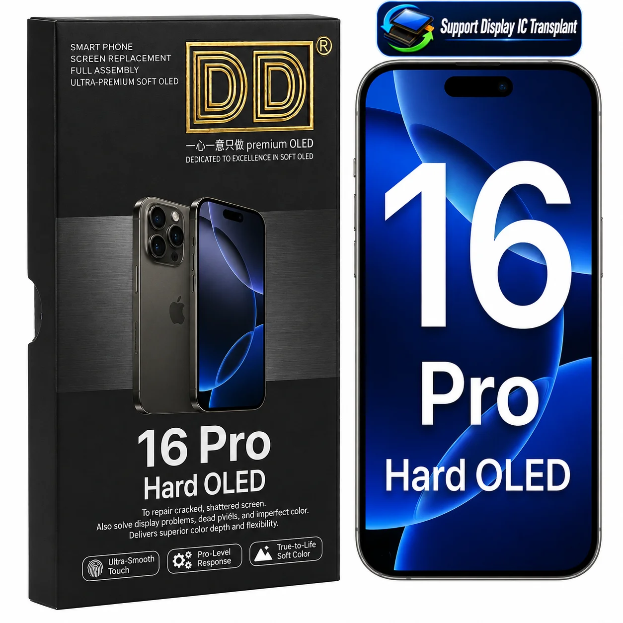 

DD Hard OLED Screen Replacement for iPhone 16 Pro Display Assembly Digitizer Repair Part