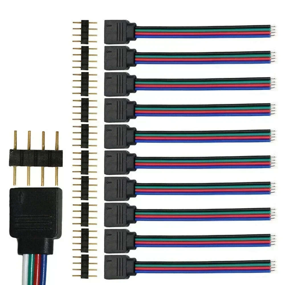 Practical Brand new High quality Connector Cable RGB And Flexible Kit LED Light Male Plastic SMD3528 / 5050 9cm