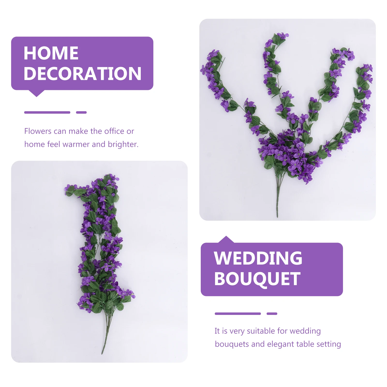

Simulated Violet Artificial Flowers Lavender Fake Plants For Home Wedding Decorations Silk Flower Stems Garlands
