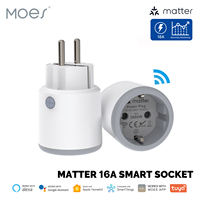 MOES Smart Plug Matter Wi-Fi Socket 16A Smart Timer Outlet Power Monitor Support TUYA  Apple Homekit Work With Google Home Alexa