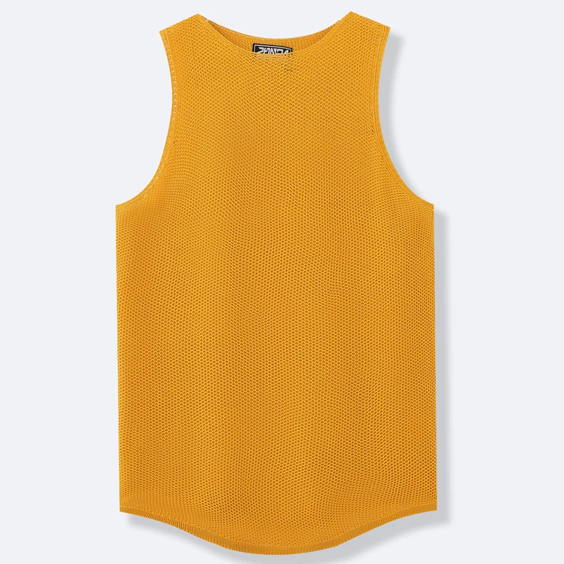Male Knitted Vest Undershirt Summer Fitness Quick Dry Tank Top Mens Solid Color Sleeveless Bodybuilding Tee Shirts Men SY0098