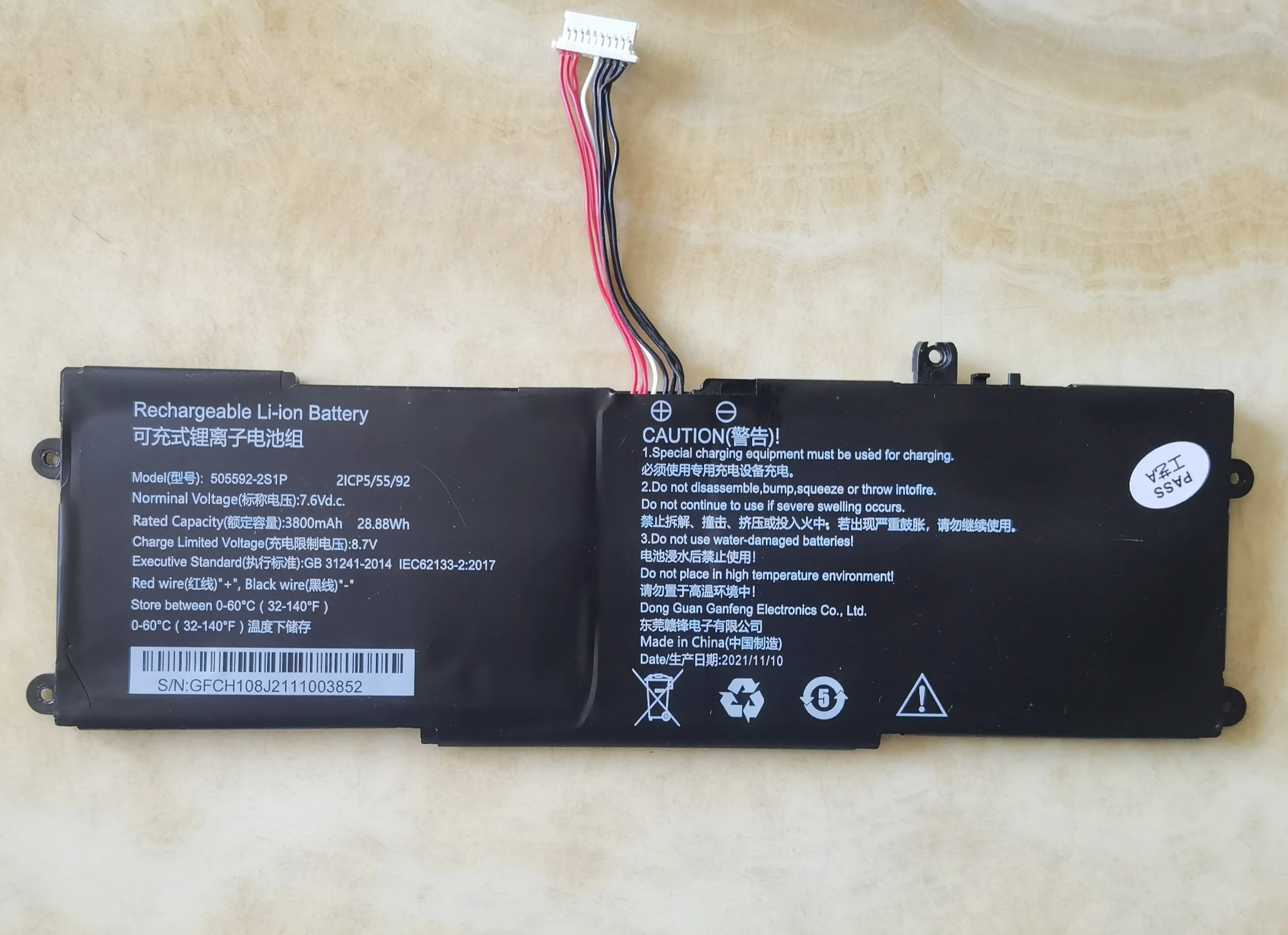 

New Battery 505592-2S1P 2ICP5/55/92 Laptop Battery For Chuwi Minibook X 10.5" Inch,For Aierxuan Dere