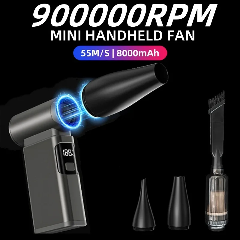 

Upgrade 900000RPM Powerful Blower Vacuum Dust Cleaner Violent Fan Type-C Charging Strong Winds 55m/s Brushless Turbo Jet Blower
