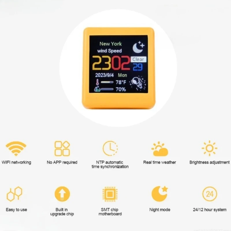 Mini Portable Smart WiFi Electronic Weather Station USB Powered Desktop Indoor Room Temperature Humidity Monitor Real Time