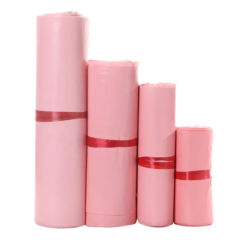 100Pcs/Lot Light Pink Poly Mailer Plastic Shipping Bags Waterproof Mailing Envelopes Self Seal Post Bags Thicken Courier Bags