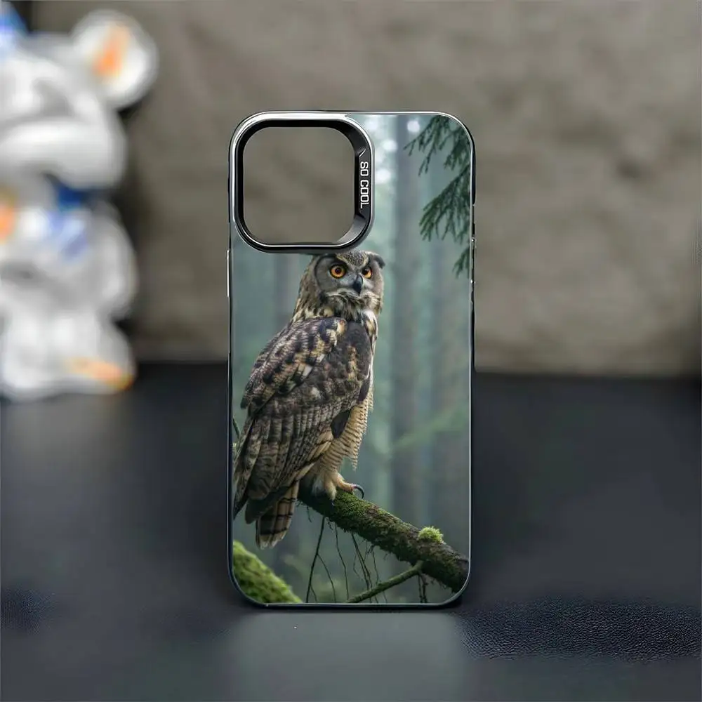 حافظة هاتف OWL FORST الواقعية لهاتف iPhone17,16,15,14,13,12,11 Plus، Pro Max غطاء أسود غير لامع مقاوم للصدمات #3