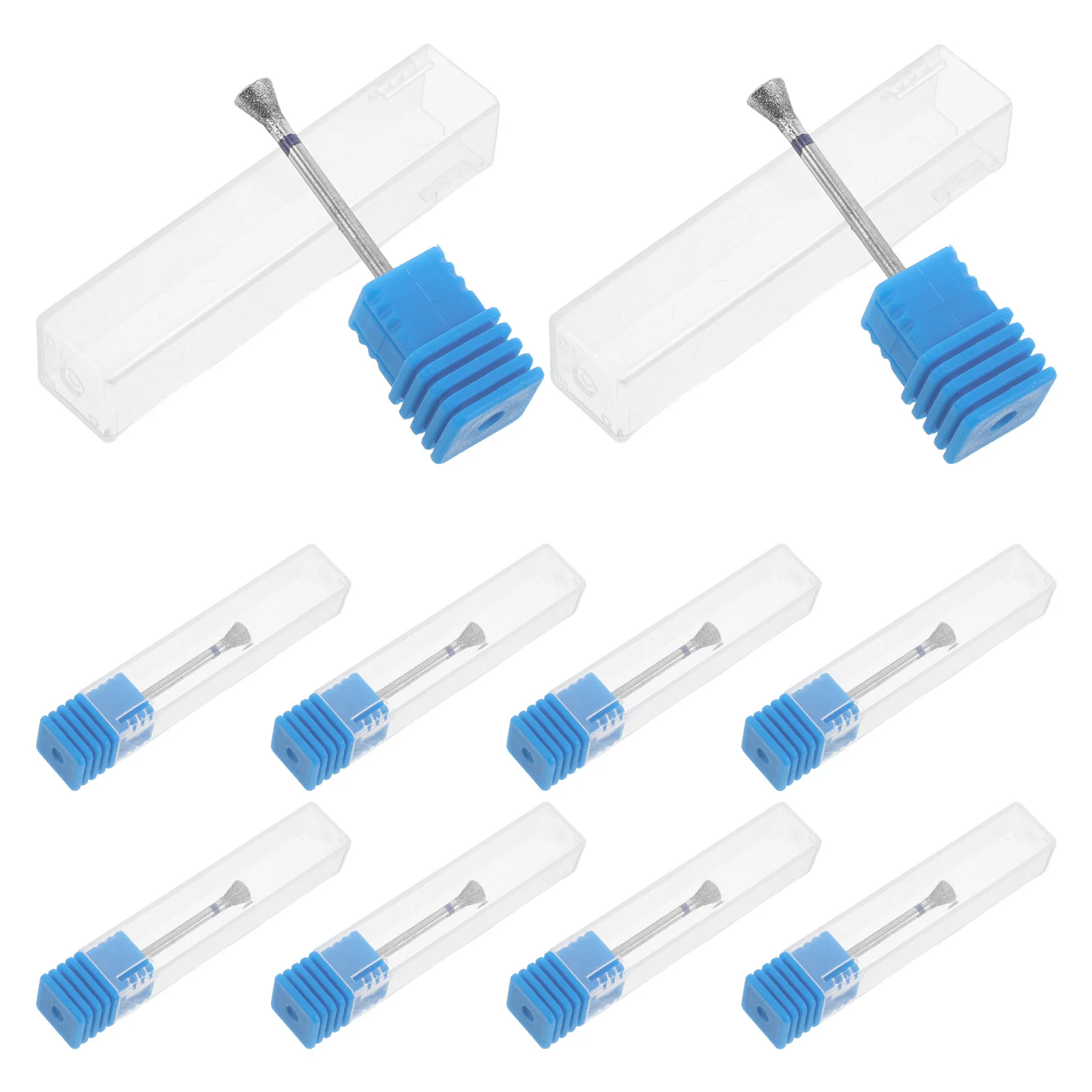 Accesorios de taladro eléctrico para uñas, brocas de acero de tungsteno para alisar las uñas, pulido, eliminación de cutículas, piel muerta gruesa acrílica, 10 Uds.