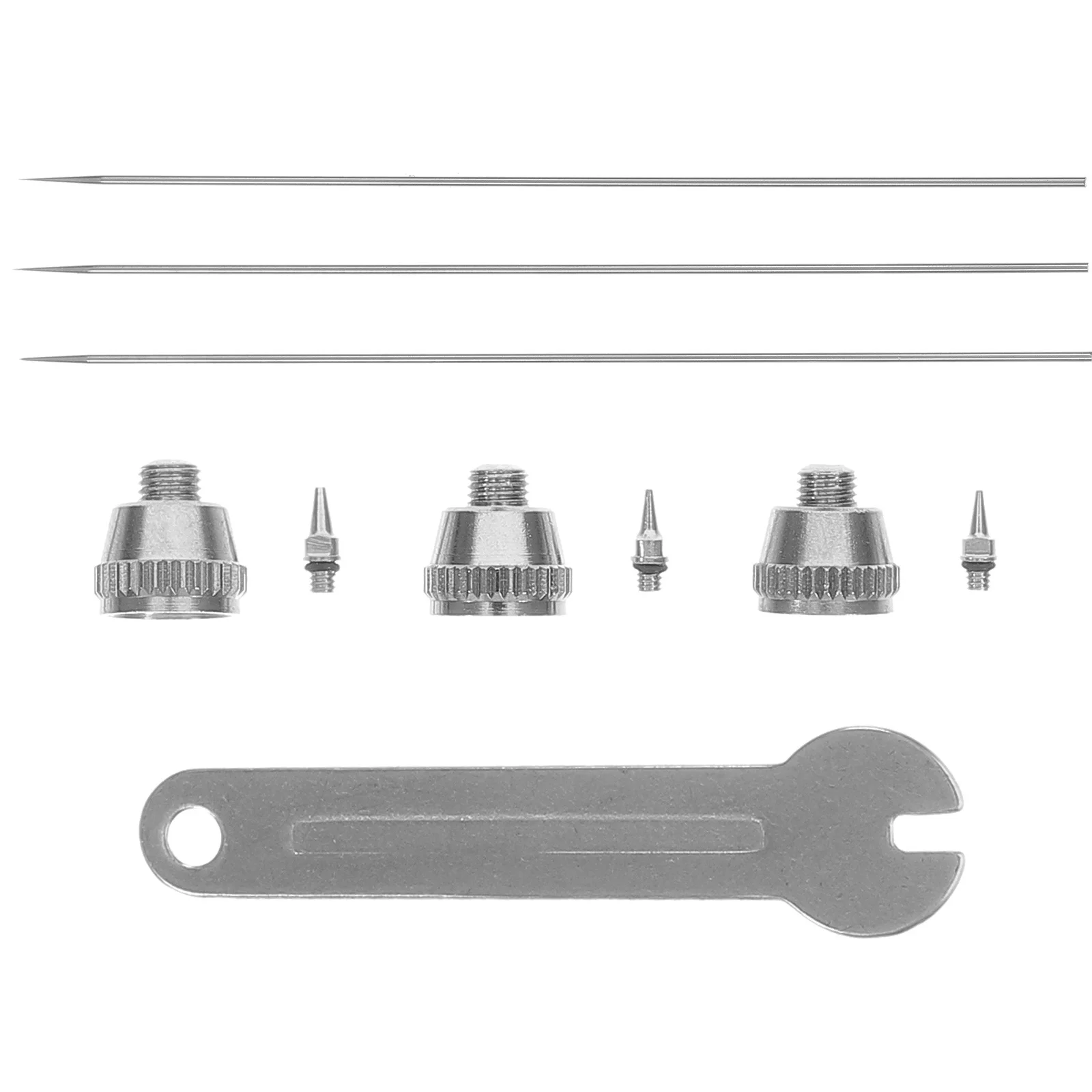 1 Set Suku Cadang Pengganti Jarum Nosel Airbrush Ujung Tembaga Murni Baja Tahan Karat Kelas Tinggi untuk Alat Perbaikan Penyemprot Profesional