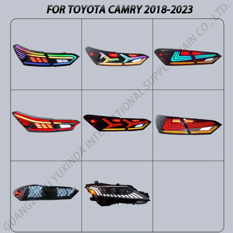 RGB الرقمية LED المصابيح الخلفية اكسسوارات لتويوتا كامري 2018-2024 8th الجنرال DRL لمبة خلفية ديناميكية بدوره 18-24 2019 2020 2021