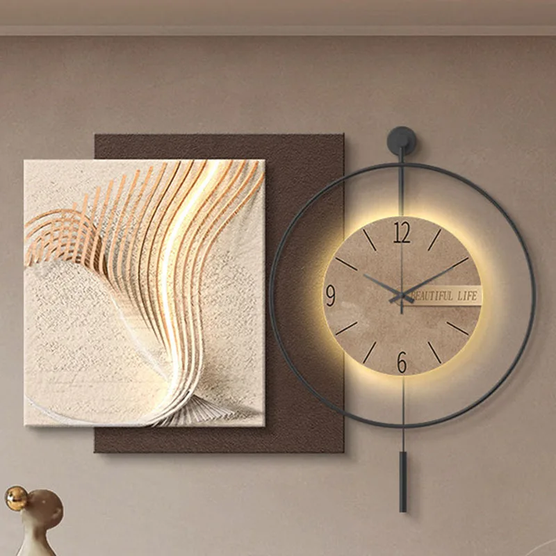 Luminous Xenomorph Wall Watch Living Room Art Mural Led Interior Wooden Clock Wall Fashion Vintage Wanduhr Home Decoration