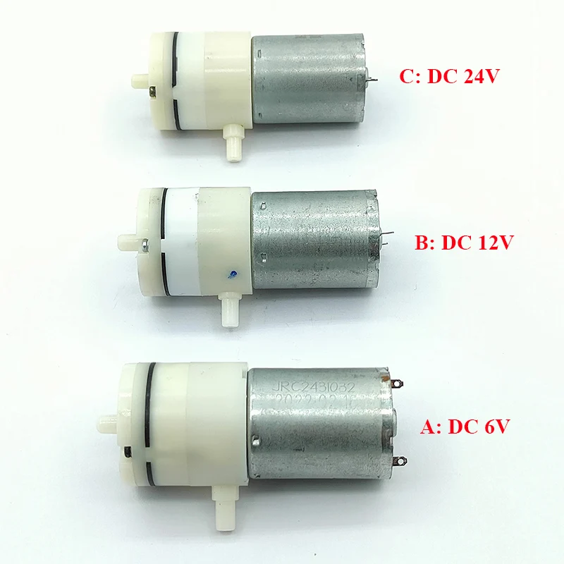 1 шт., мембранный воздушный мини-насос с мотором 370, 12 В, 24 В постоянного тока, вакуумный насос с отрицательным давлением, всасывающий насос