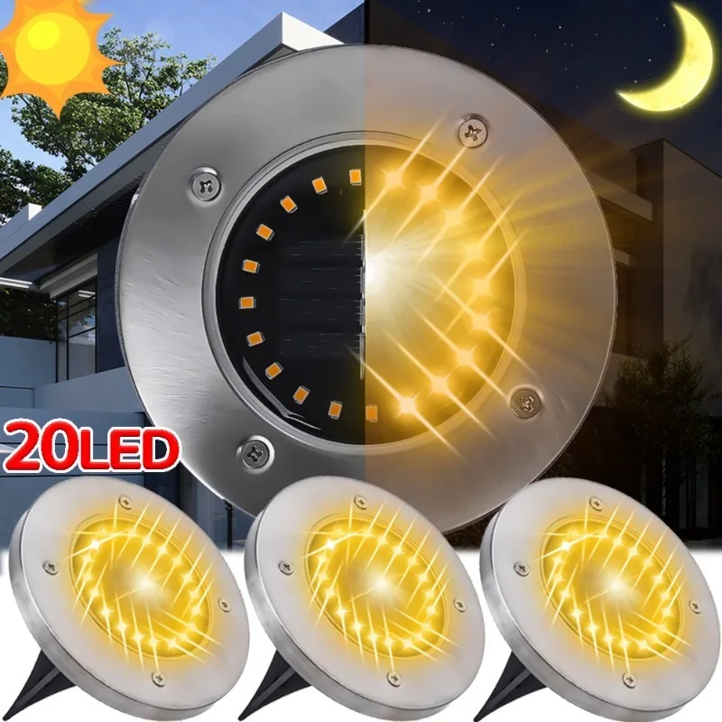 

Waterproof LED Solar Ground Lights Solar Road Deck Light Garden Yard Patio Buried Spotlight Solar LED Lawn Lamp Outdoor Lighting