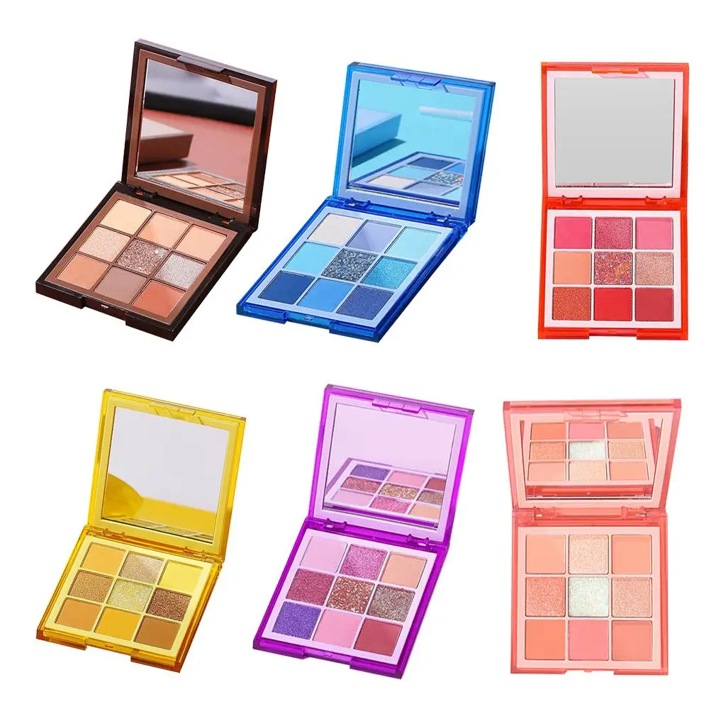لوحات مكياج ظلال عيون غير لامعة ولامعة مقاومة للعرق، 9 ألوان مصبوغة للغاية