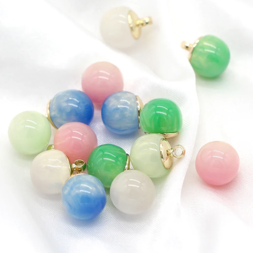 HENGC 10Pcs 11mm Cute Colorful Pearl Buttons for Clothes Female Shirt Dress Skirt Qipao Handmade Decorations Sewing Accessories