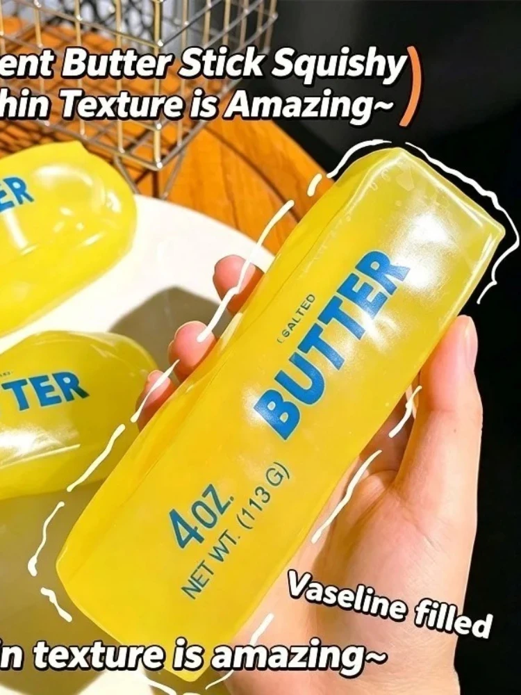 Kokosnussöl-Käsebutter-Stick, Quetschbare Blindbox, Formbarer Stressball, Butter-Käse-Riegel, Quetsch-Fidget-Spielzeug, Dekompressions-Entlüftungsspielzeug