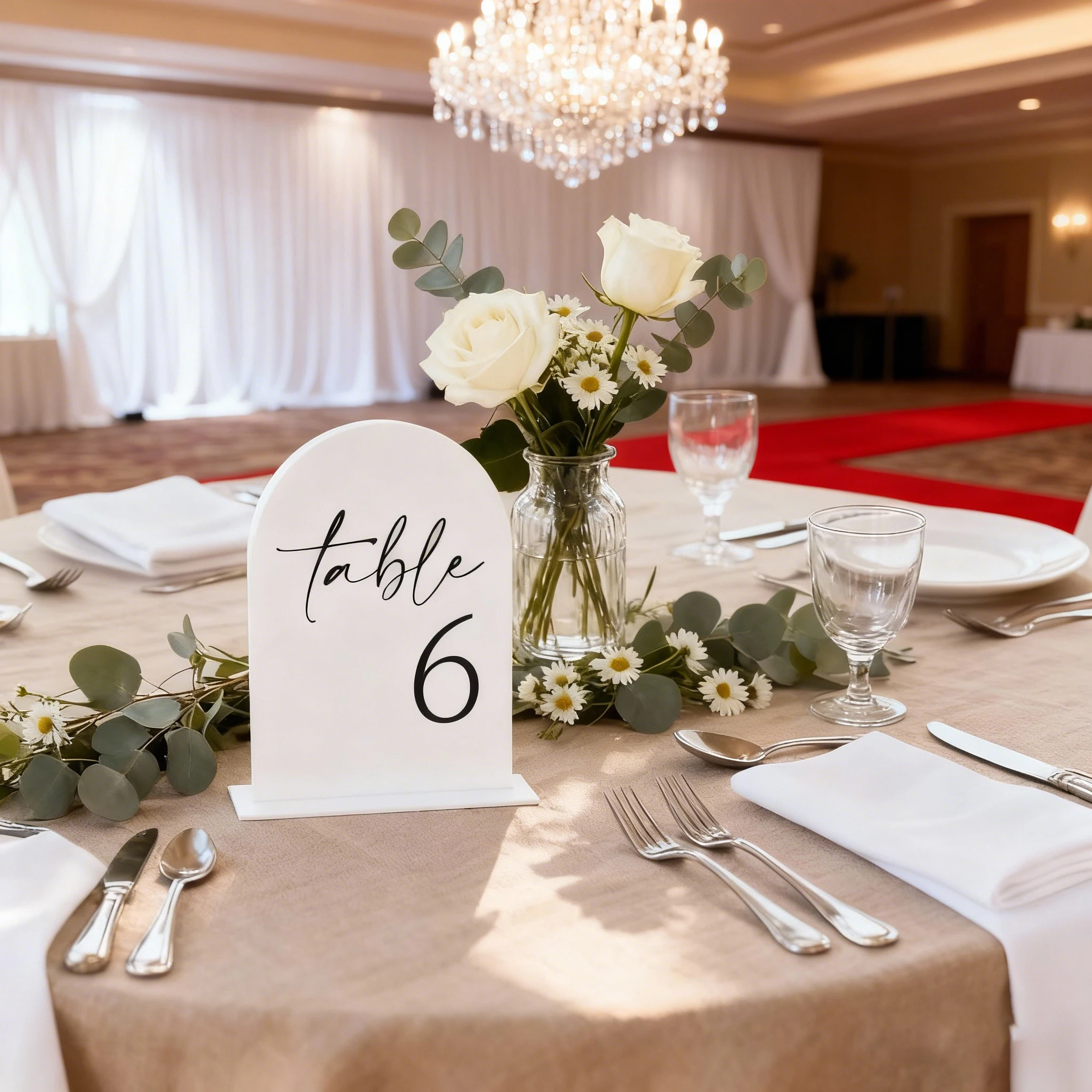 

Arched Acrylic Wedding Table Numbers Modern Arched Wedding Table Number Signs with White Word for Wedding Reception,Party,Events