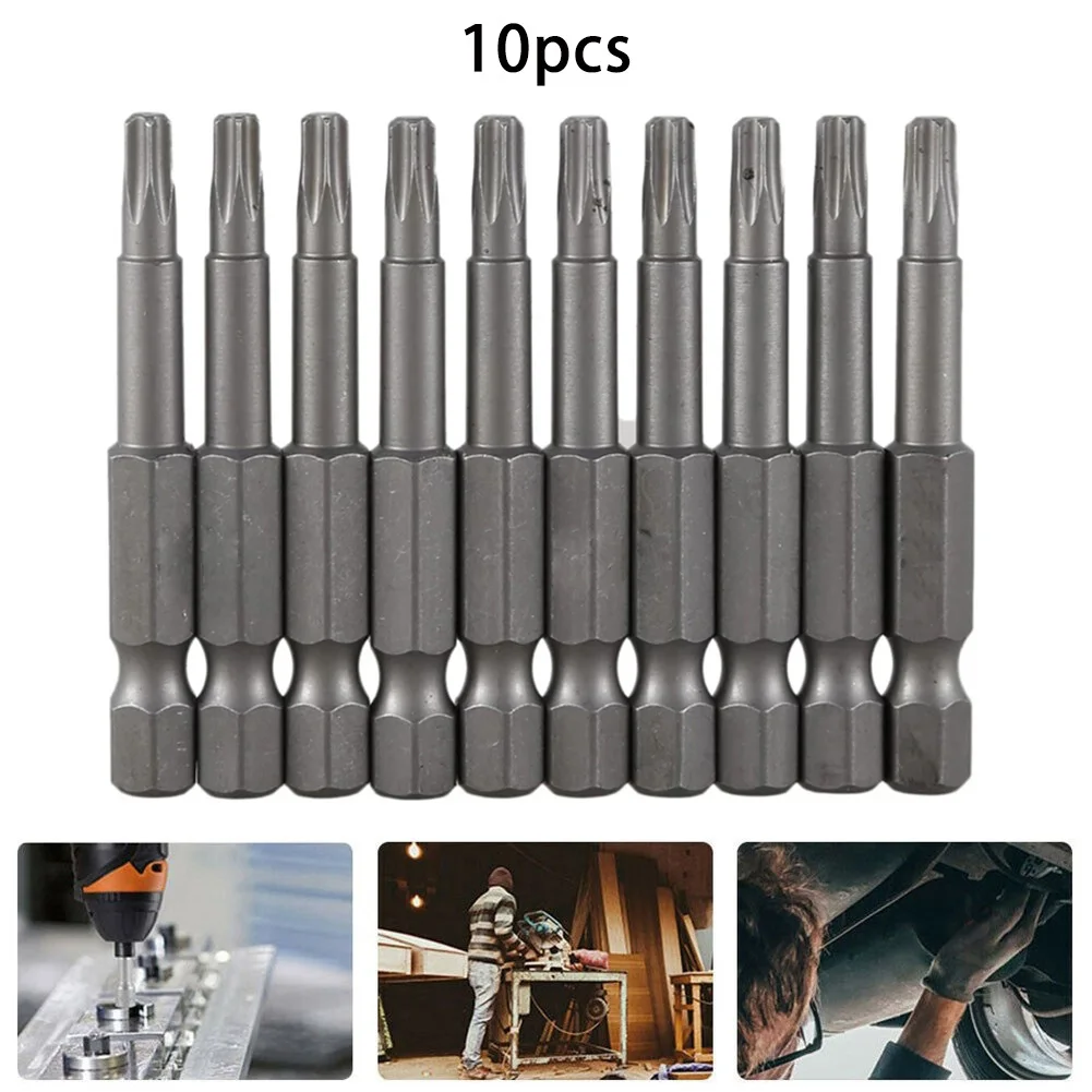 10Pcs Screwdriver Bit 6.35mm Shank Accessories Anti-rust Hexagon Handle Replacement Spare Parts Torx T25 Brand New