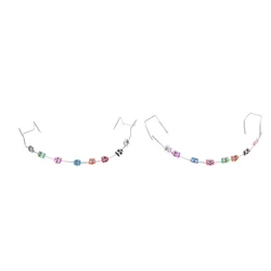 1 Pair Temporary Tooth Decoration With Metal Wires Colorful Metal Bracket And Orthodontic Ligature Ties Dental Decorations