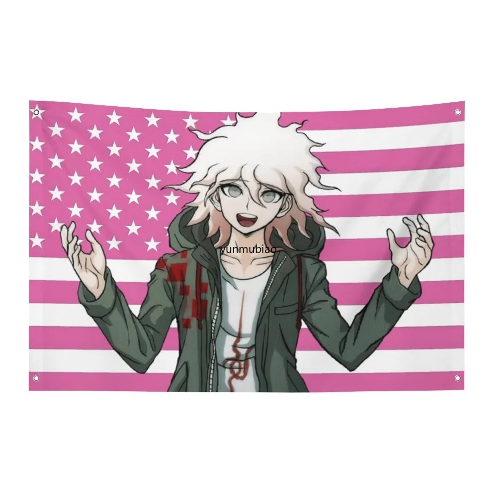 N-Nagito Komaeda Room Ornaments Custom Flag in Personal Design Advertising Decoration Garage Flags for Bedrooms Barber Shop Home