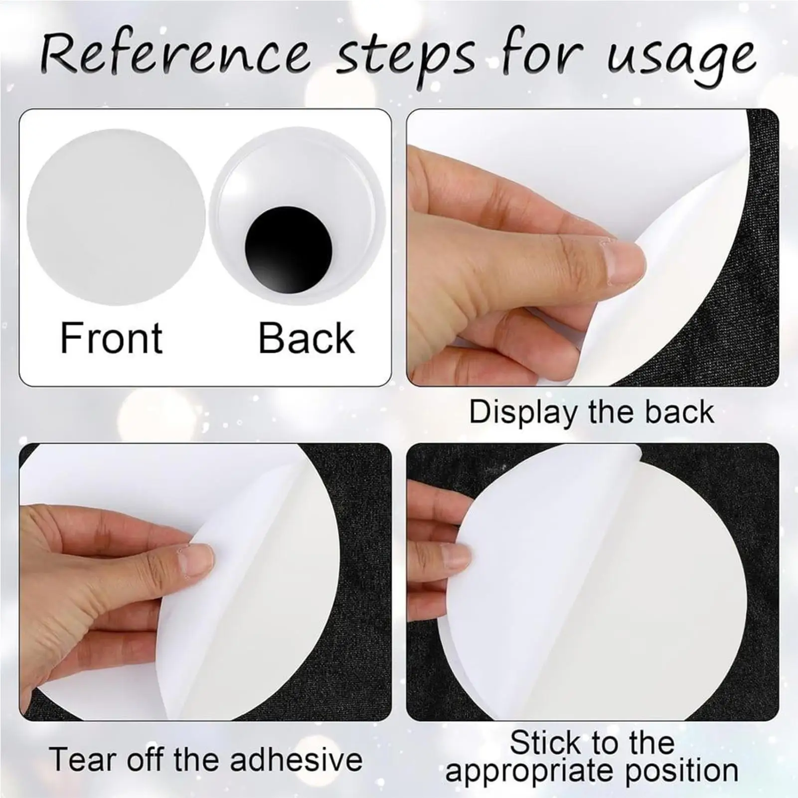 عيون جوجلي كبيرة ذاتية اللصق زوج واحد كبير لزجة عيون جوجلي لوازم الحرفية لجميع القديسين المنزل عطلة لوازم الحفلات مكتب