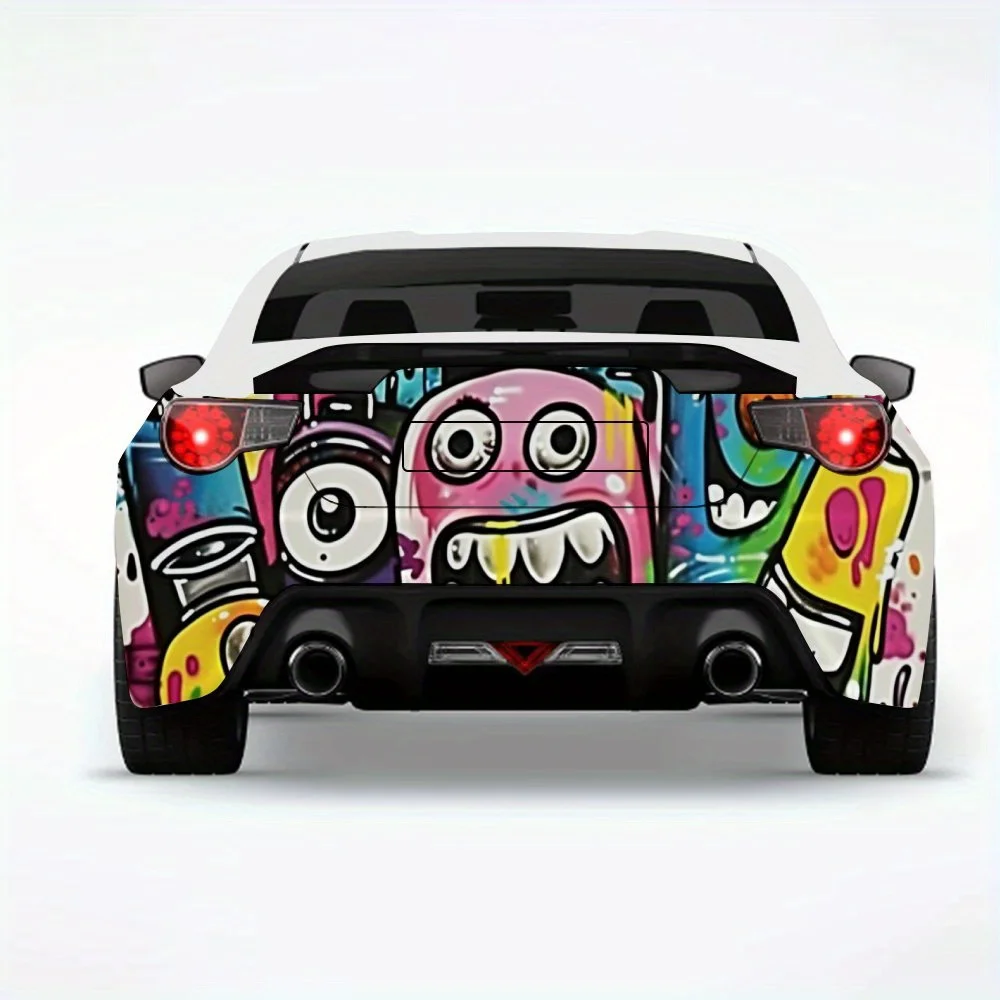 

Граффити Monster Party Автомобильная наклейкаВиниловая наклейка на заднюю часть автомобиля, водонепроницаемые самоклеящиеся виниловые наклейки для хвоста и бампера автомобиля, D