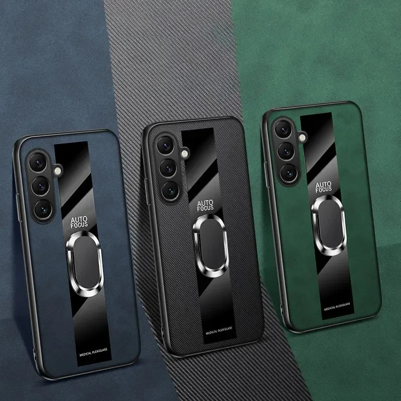 Case For Samsung Galaxy S26 FE Plus Ultra Artificial leather frosted magnetic ring shell For Samsung Galaxy S26 Plus Ultra Cover