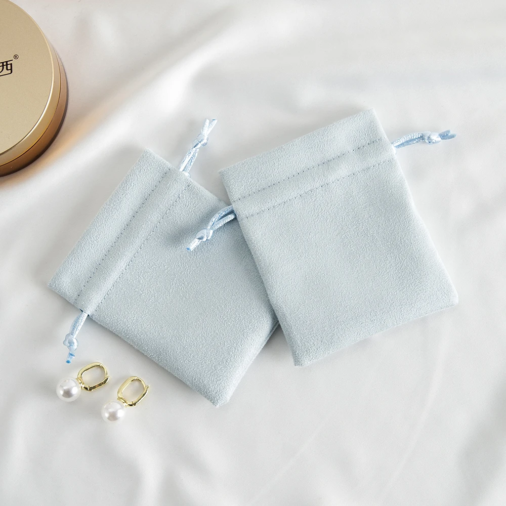 10Pcs/lot Flannel Suede Velvet Drawstring Bag Multi-size  Jewelry Gift Packing Sachet Candy Storage Display Festival Gift Pack