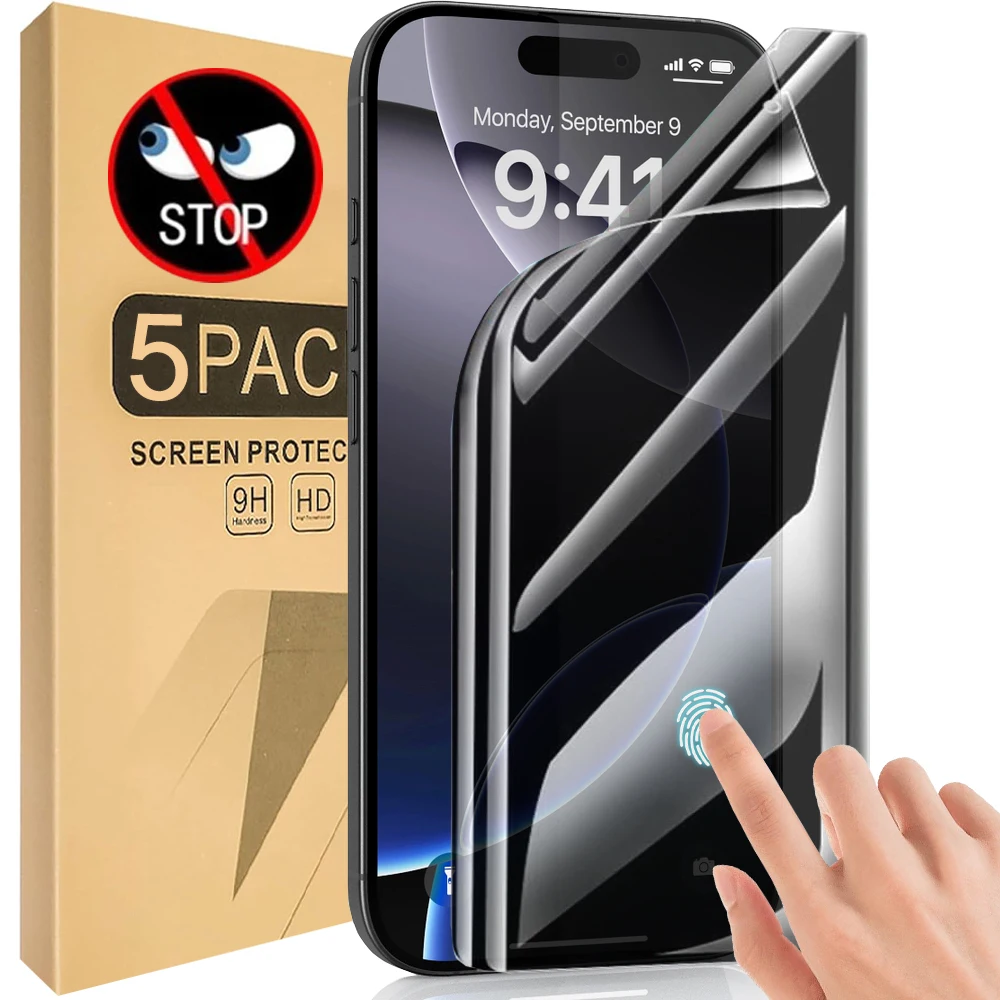 1-5PCS Privacy Hydrogel Film Soft TPU Anti-Spy Screen Protectors for IPhone16/16 Pro/16 ProMax/16 Plus Anti-peep Protective Film