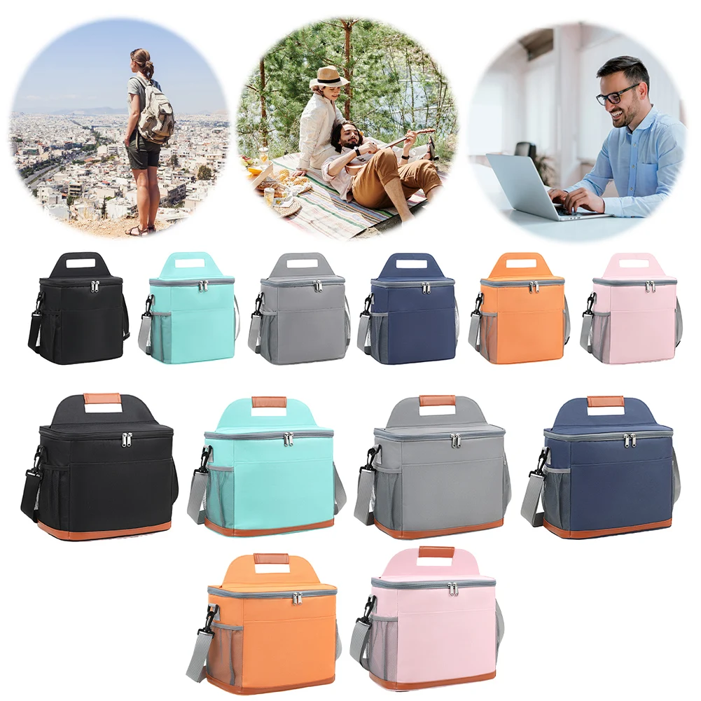 Insulated Hand-Held Cooler Box with Shoulder Strap Portable Picnic Bag Waterproof Thickened Bento Bag Travel Picnic Camping Bag