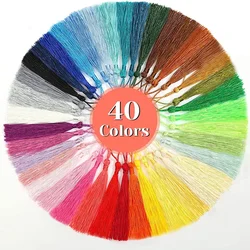 100 Uds. Borlas marcapáginas de 13cm, borla sedosa hecha a mano, Mini borlas artesanales suaves con bucles para fabricación de joyería, accesorios artesanales DIY