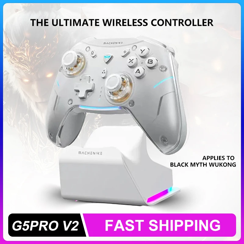 

Gamepad G5 Pro V2 Controller Optical Gamepad Hall Joystick PC Steam Wireless Bluetooth Body Trigger Customized Control