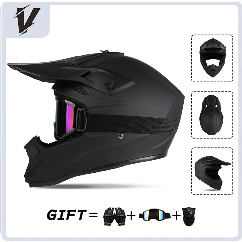 

Motorcycle Helmet — Off-road Helmet Motorcycle Motocross Race Downhill AM DH Children Adult Universal Helmet with 3 Piece Gift