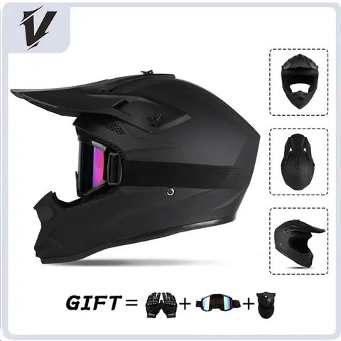 Motorcycle Helmet — Off-road Helmet  Motorcycle Motocross Race Downhill AM DH Children Adult Universal Helmet with 3 Piece Gift