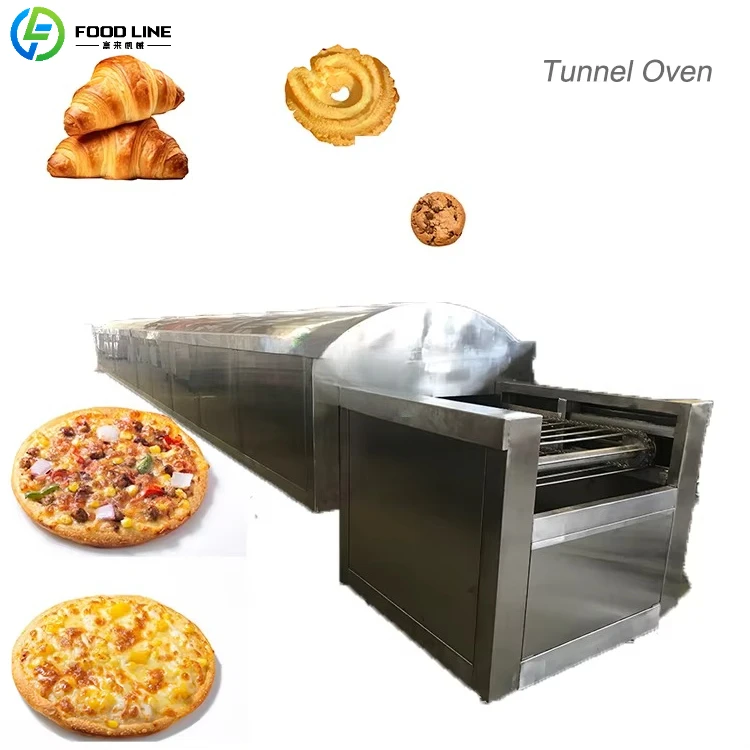 Commercial Automation Continuous Electric or Gas Customized Length Fired Tunnel Oven for Burger Bread Cookies