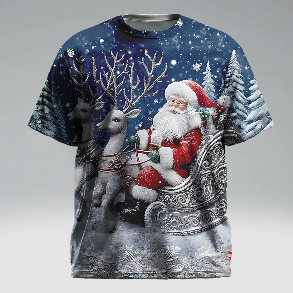 

S-9xl plus size Big & Tall Short Sleeve (Christmas Element) Stylish Red-Green Hues, Lightweight, Fits Guys for All-Day Comfort