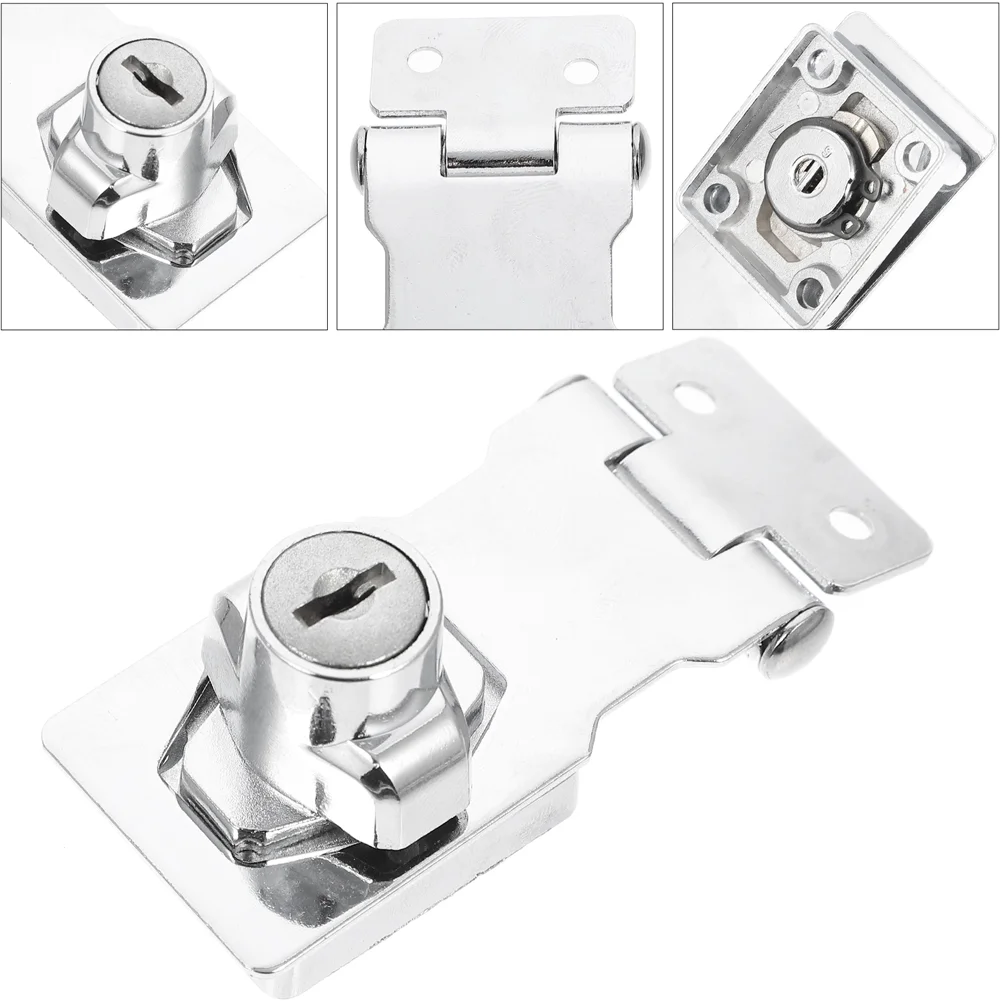 

Padlock Drawer Showcase Door File Cabinet Safe Silver Keyed Hasp Locks Baby