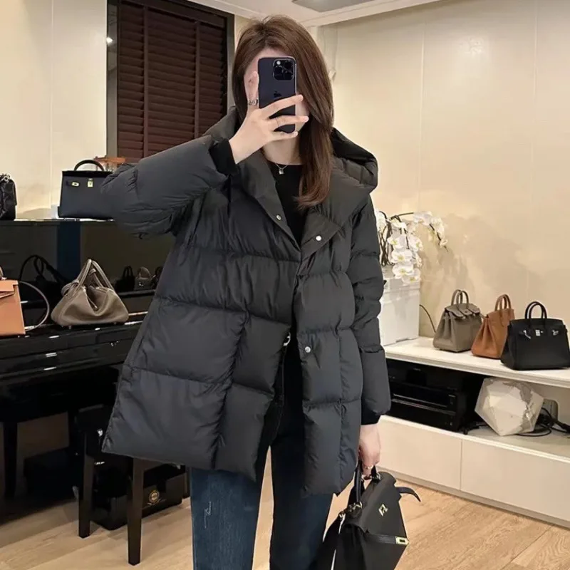 Women's Winter Tops Jacket Down Coat White Duck Down Waist Short Warm Thickened Vintage Simple Comfortable Leisure Soft Niche