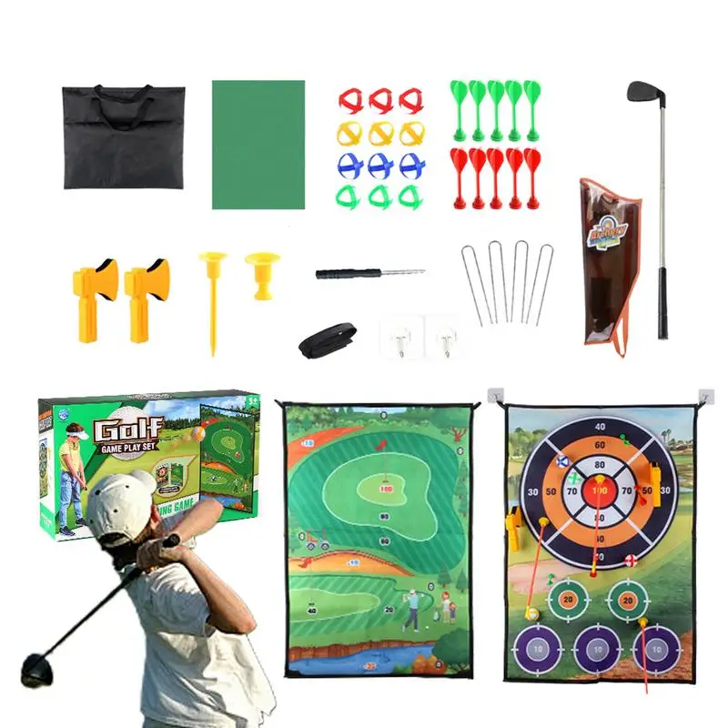 Chip And Stick Golf Game Practice Mat Precision Golf Hitting Mat Dart Board Mat Stick Chip Game For Home Backyard Garage Game